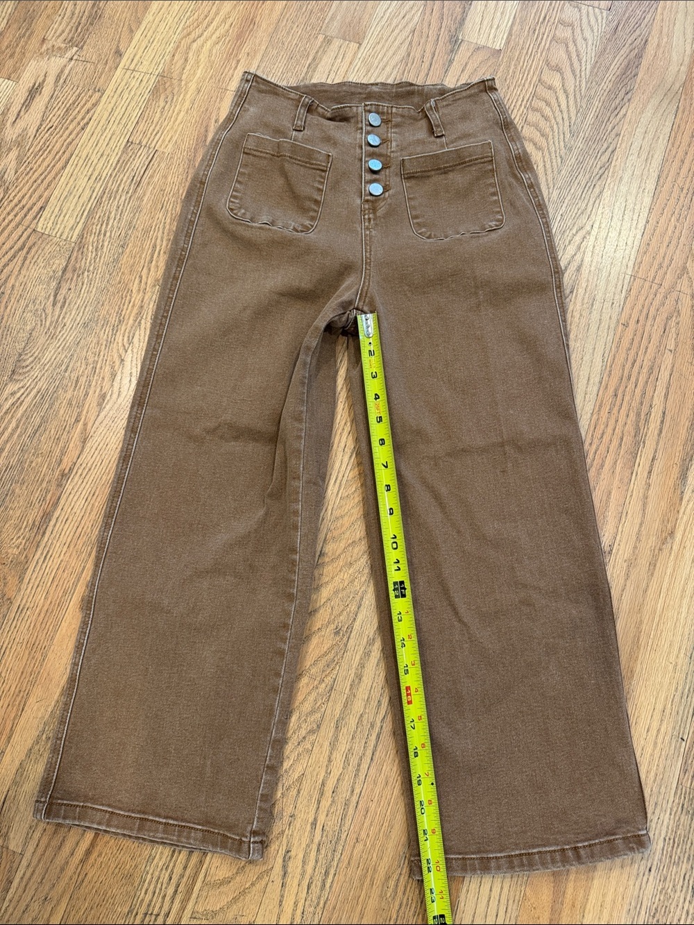 Sidefeel High-Waist Wide Leg Pants in Brown Size: 6 - Picture 7 of 11